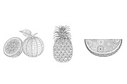 15 Fruits &Vegetables coloring pages, a Decorative Illustration by Somjai King (Thumbnail 6 of 6)