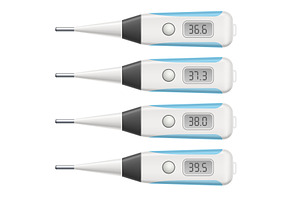 Electronic thermometer for measuring, an Object Illustration by Vectorbuum
