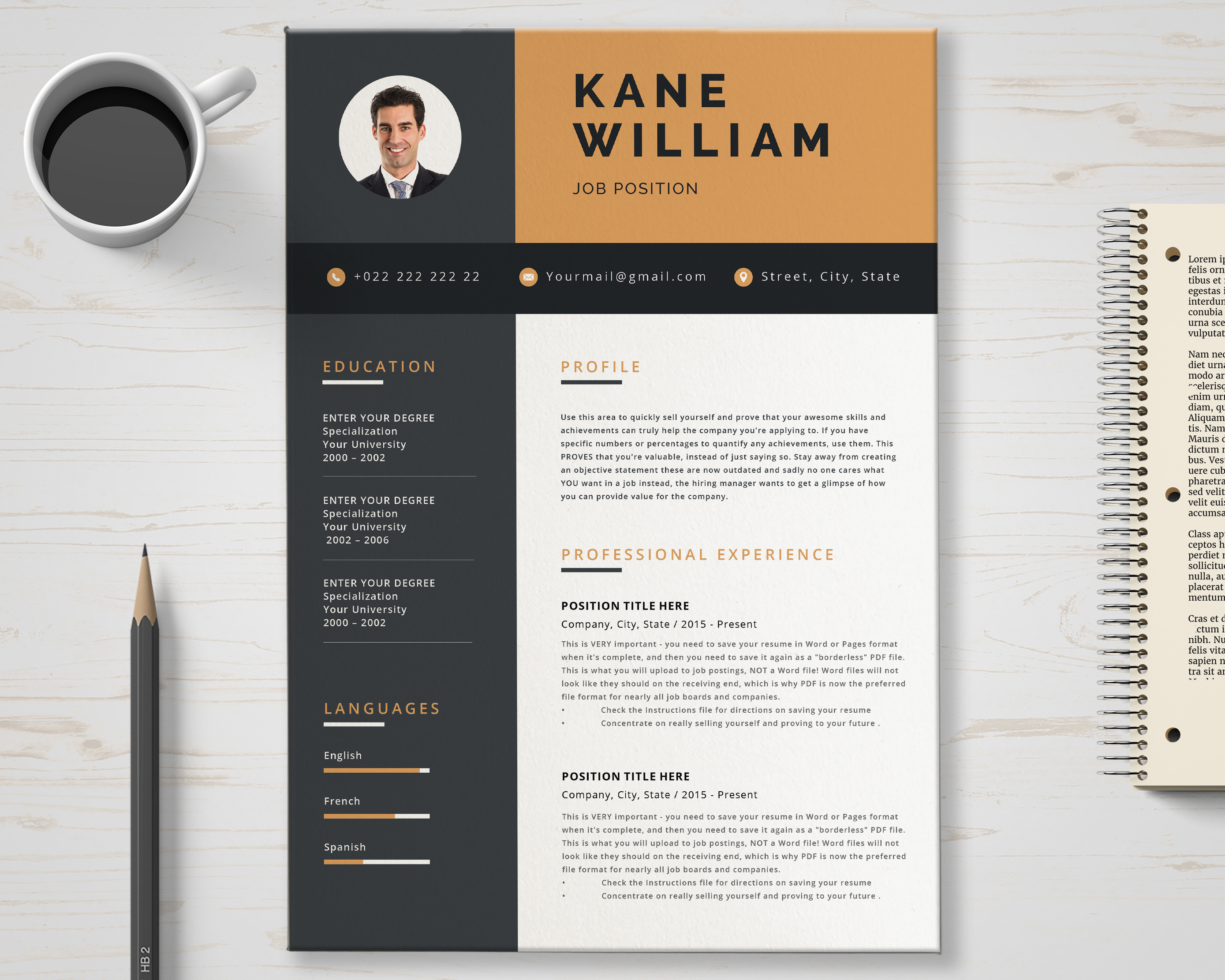 Modern Resume Template | Resume Templates ~ Creative Market