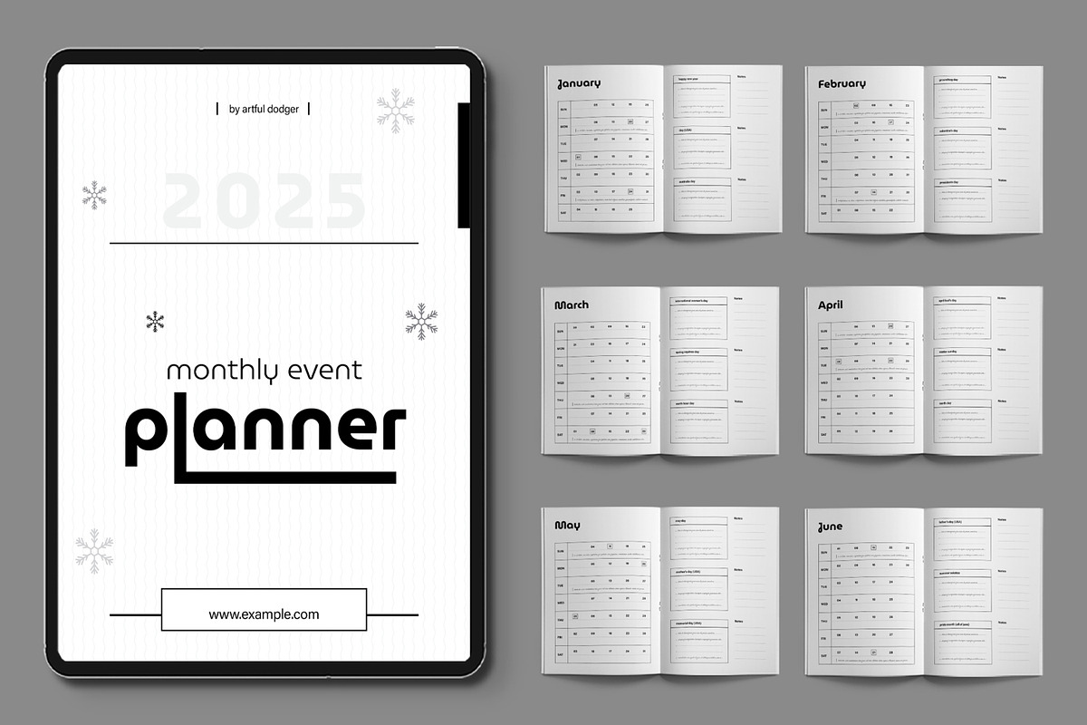 Monthly Event Planner, a Stationery Template by ContestDesign (Photo 1 of 4)