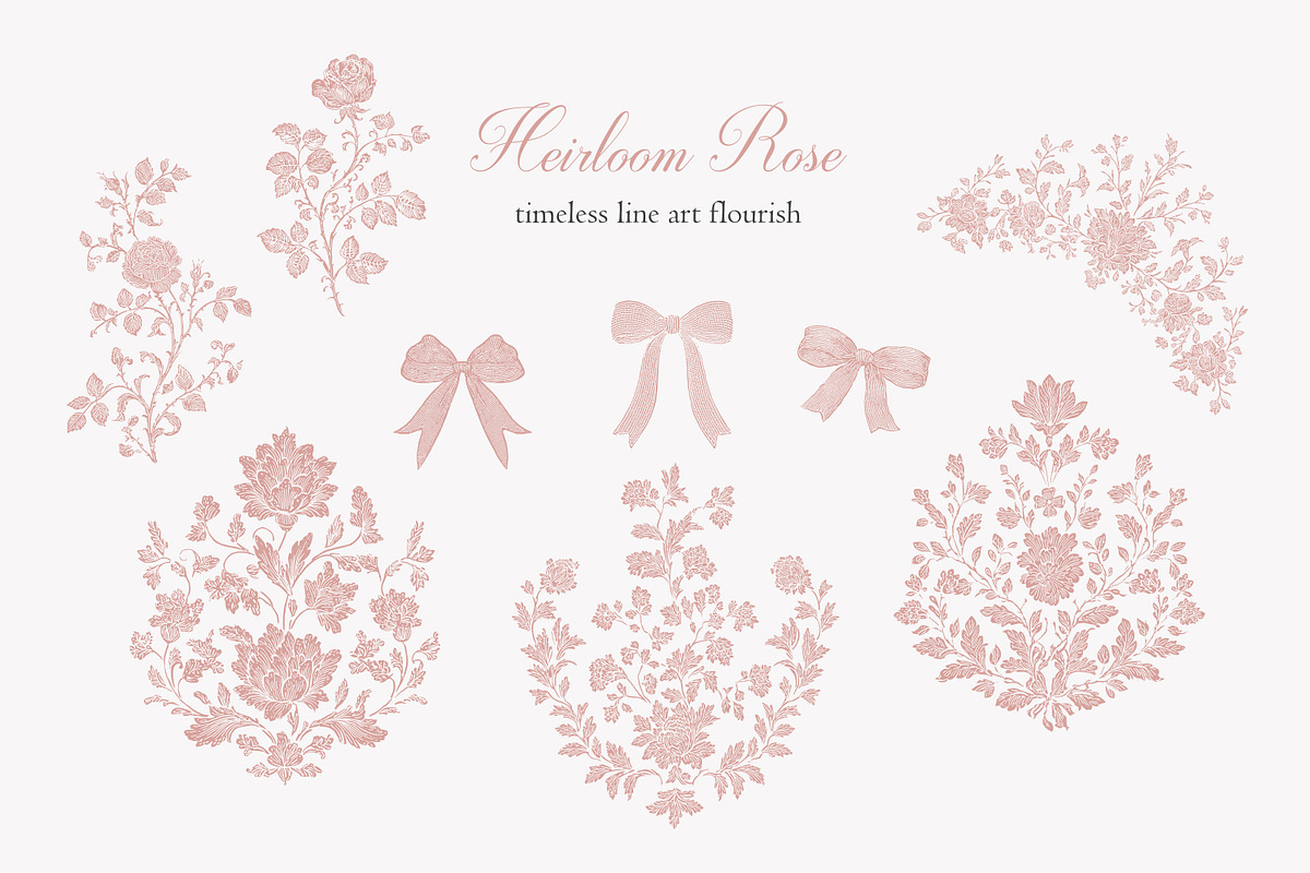 Vintage Floral Bundle, an Object Illustration by studioequinox (Photo 7 of 65)
