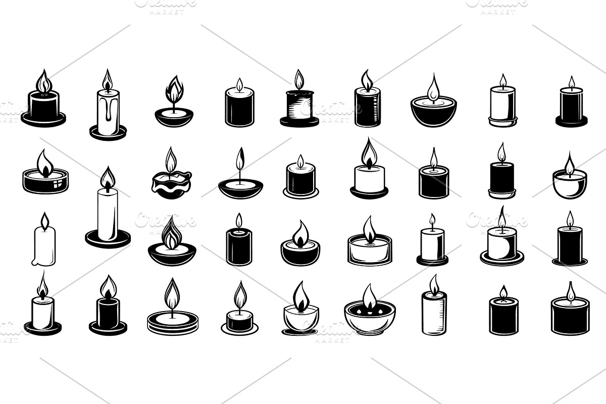 Candles silhouettes. Black spa, an Object Illustration by Stock-Smart-Start