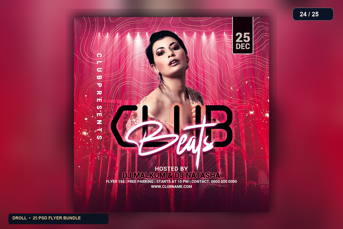 25 Nightclub Party Flyer PSD Bundle, a Flyer Template by Flyer Arts (Photo 27 of 29)