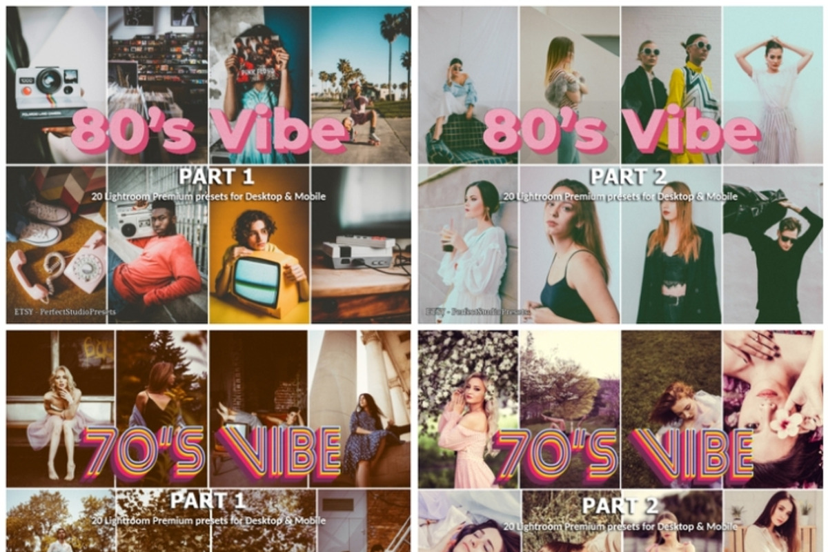 640+ Lightroom Presets All Retro, a Preset Add-On by PerfectStudioPresets (Photo 4 of 9)