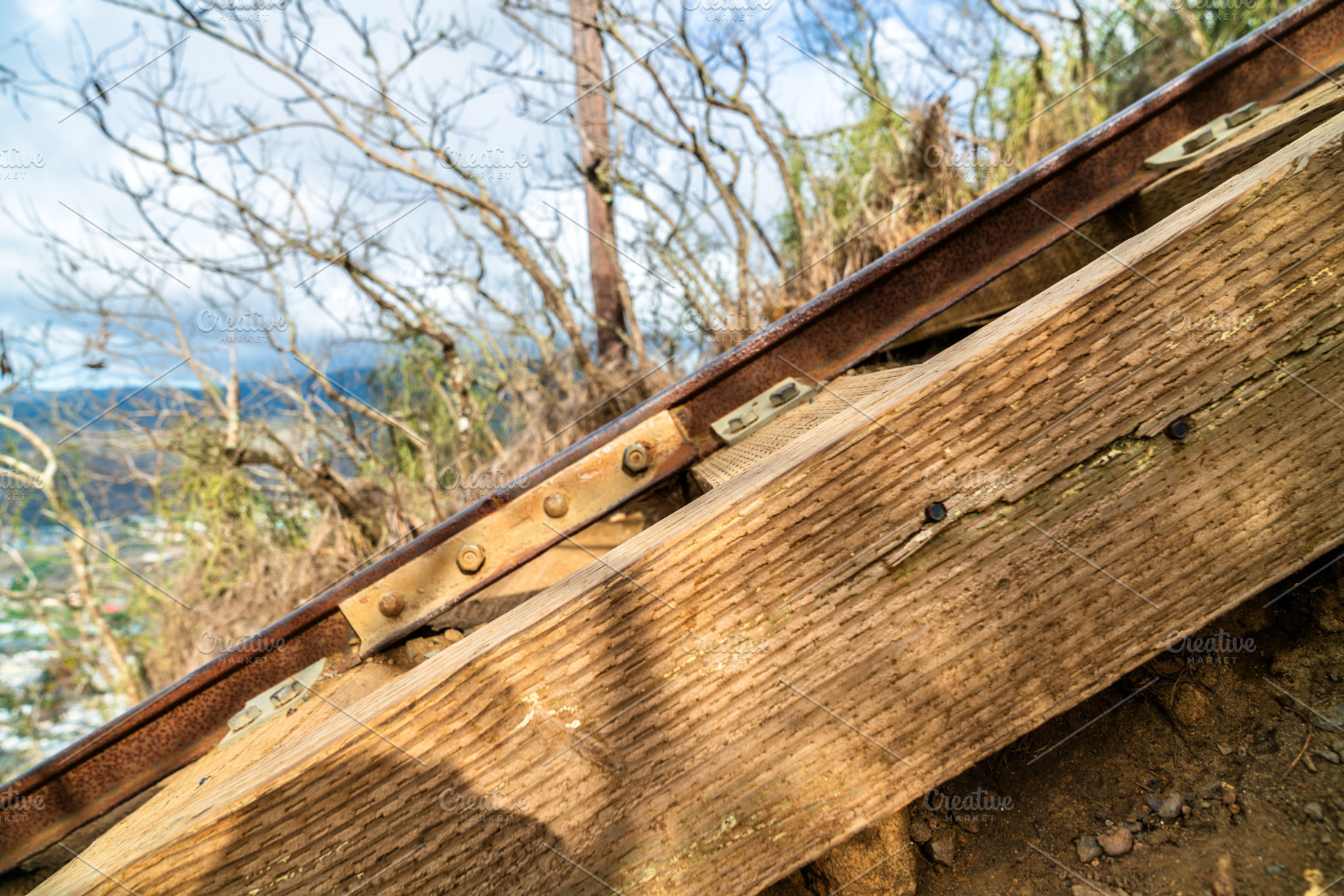 Slope of Koko Crater railway trail in Oahu, Hawaii, a Transportation Photo by Leonid Andronov