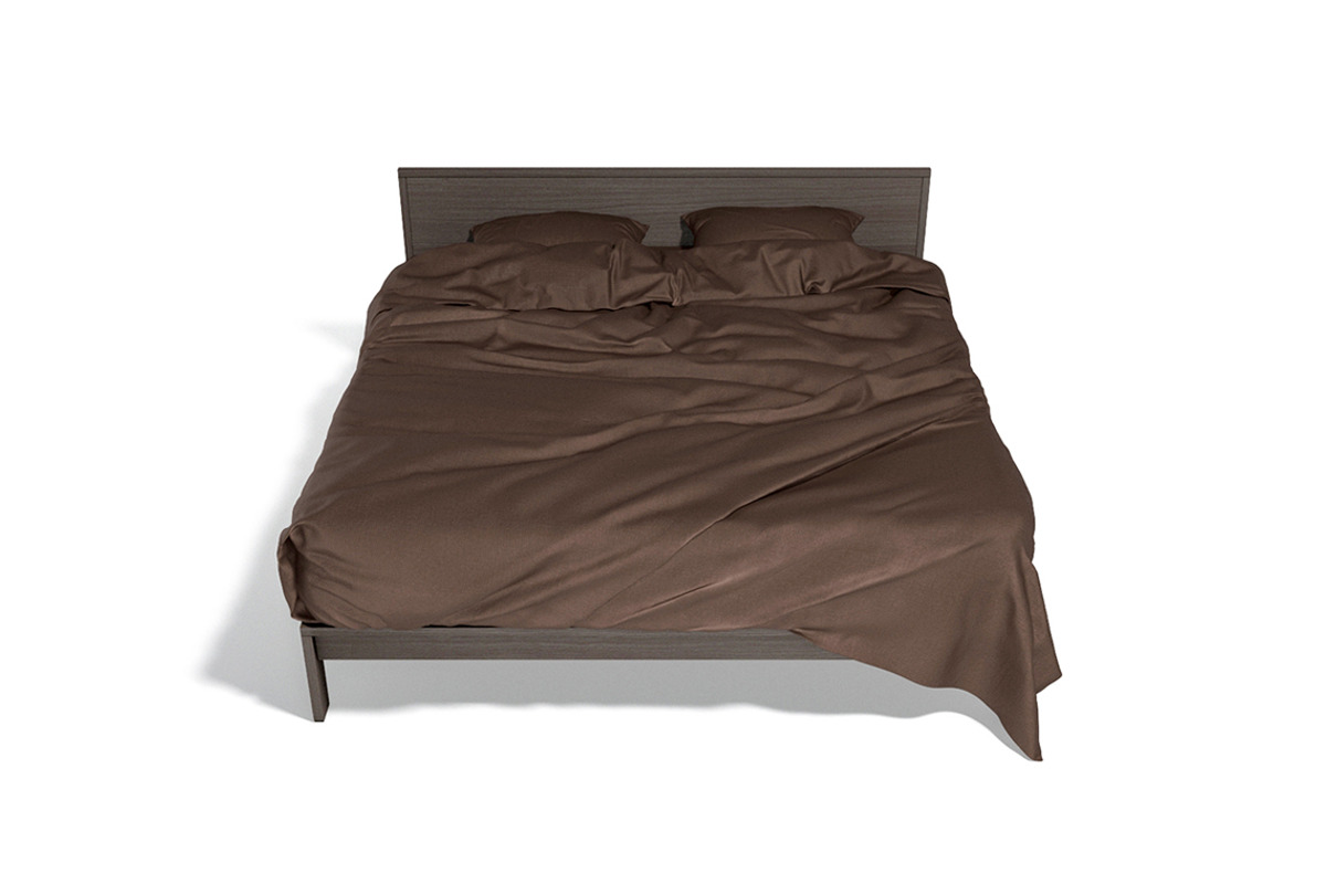 Brown Wooden Double Bed 3D Model, an Object 3D Model by rebrandy (Photo 4 of 10)