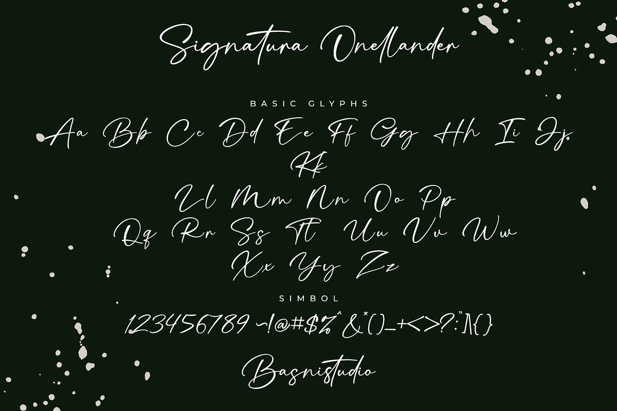 Signatura Onellander Handwritten, a Handwritten Font by Basnistudio (Photo 11 of 14)