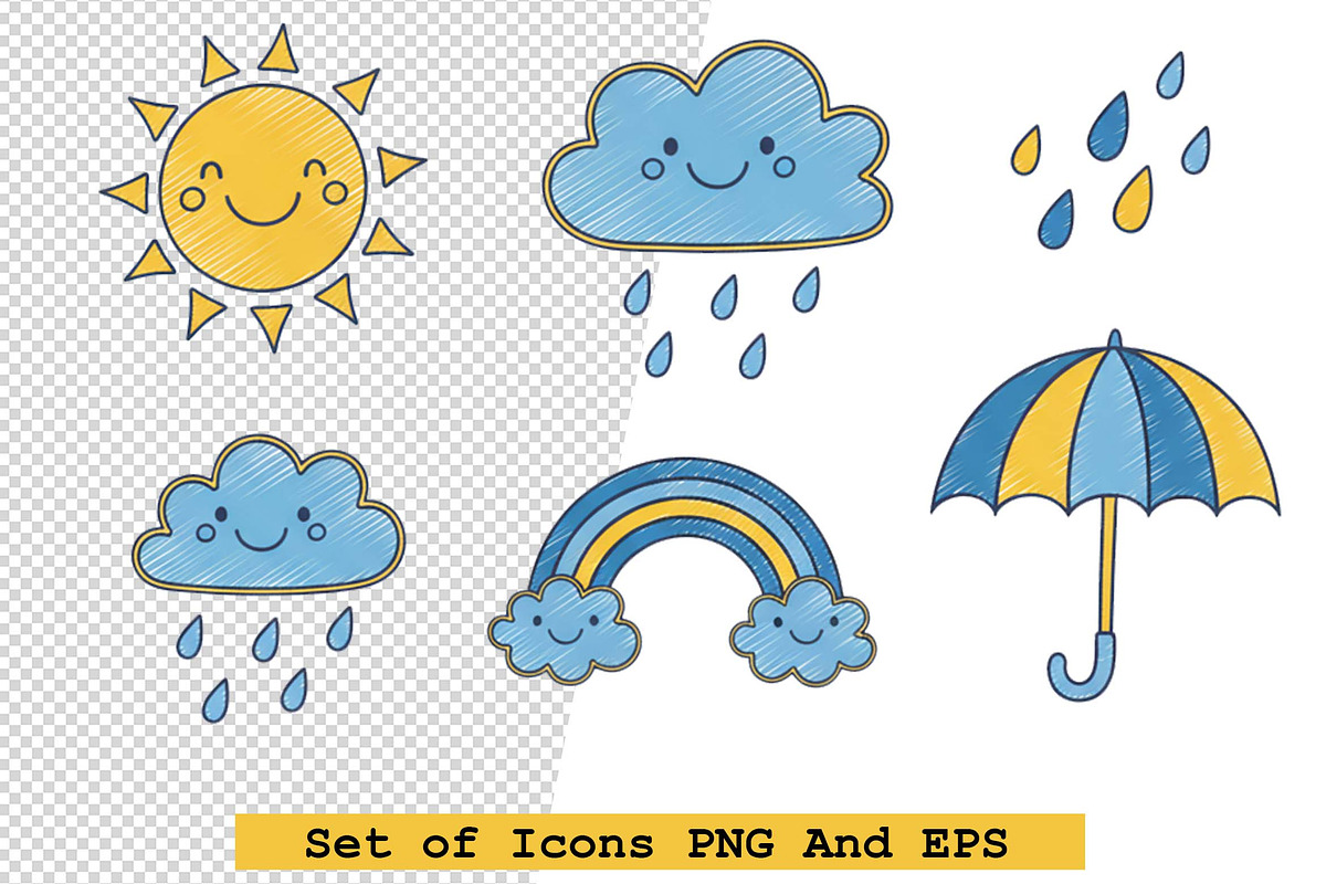 Set of weather and nature icons, an Icon by one-touch