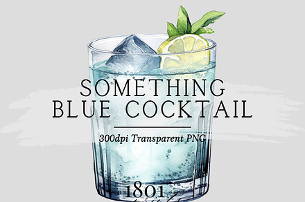 Something Blue Wedding Cocktail, an Illustration by 1801Prints