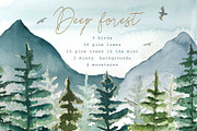 Watercolor fir trees and mountains, an Illustration by marie dricot (Thumbnail 6 of 11)