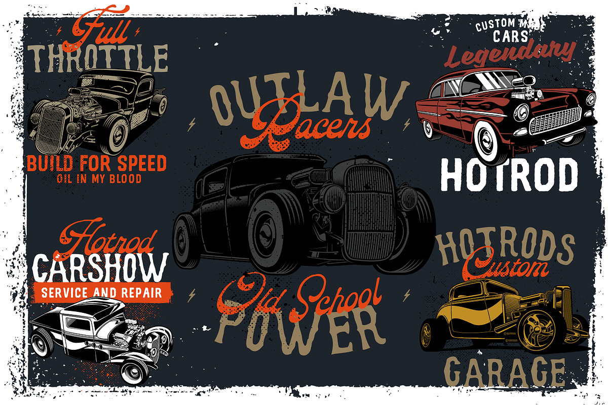 Vintage style hotrods collection, a Transportation Illustration by The BolzStudio (Photo 1 of 8)