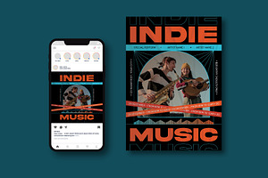 Indie Music Flyer, a Flyer Template by iDoodle Studio