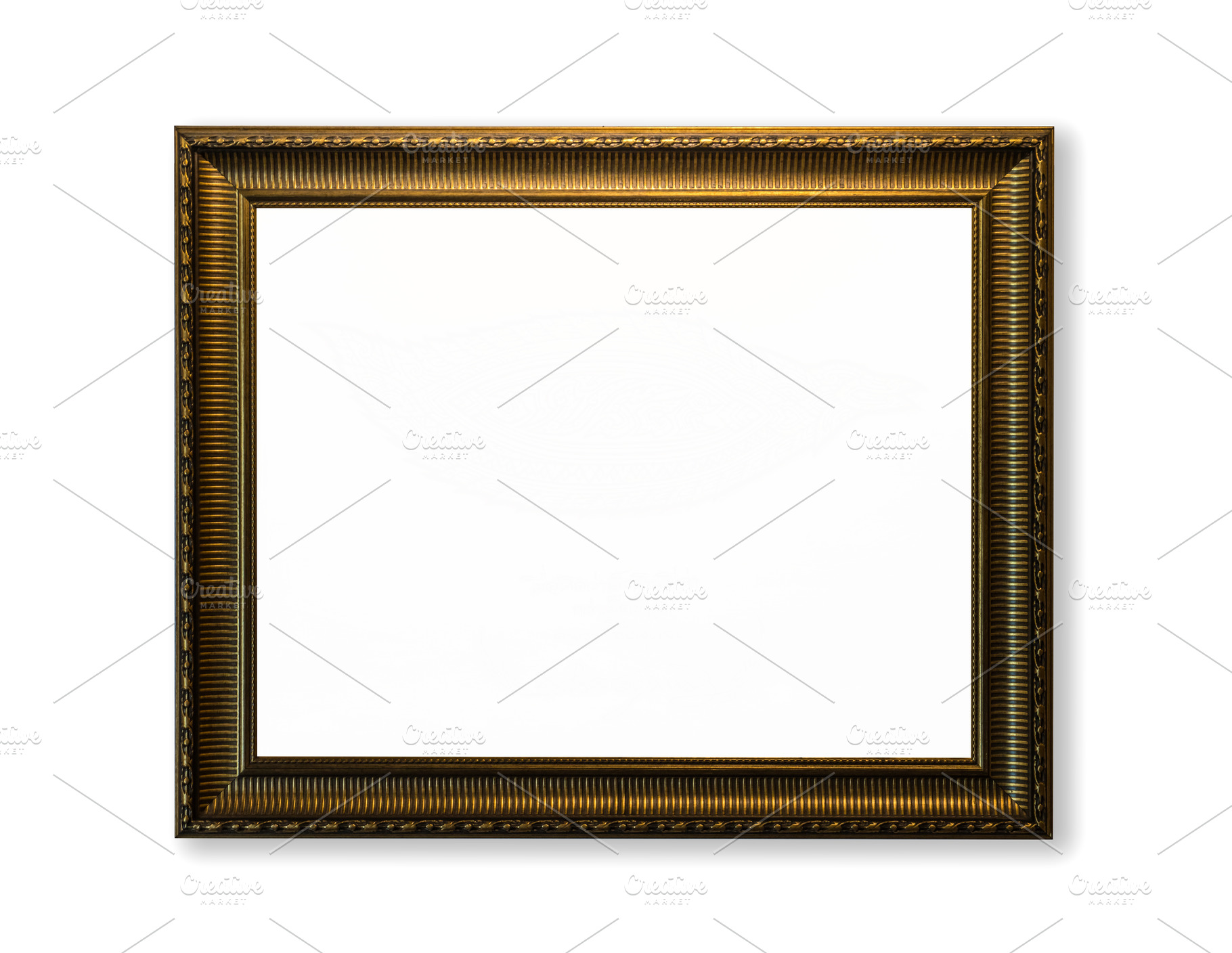 Decorative vintage gold frames featuring frame, gold, and isolated, an Abstract Photo by Casanowe-studio