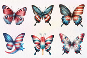 Watercolor 4th of July Butterfly Cli, an Illustration by CreationArt (Thumbnail 8 of 9)