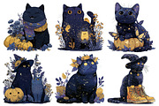 Whimsical Halloween Black Cat PNG, a Seasonal Illustration by Creative Art (Thumbnail 3 of 7)