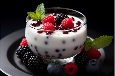 Luscious Milk pudding berry, a Food & Drink Photo by Ylivdesign