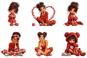 Valentine Cute Girl Clipart Png, an Illustration by CreationArt (Thumbnail 4 of 5)