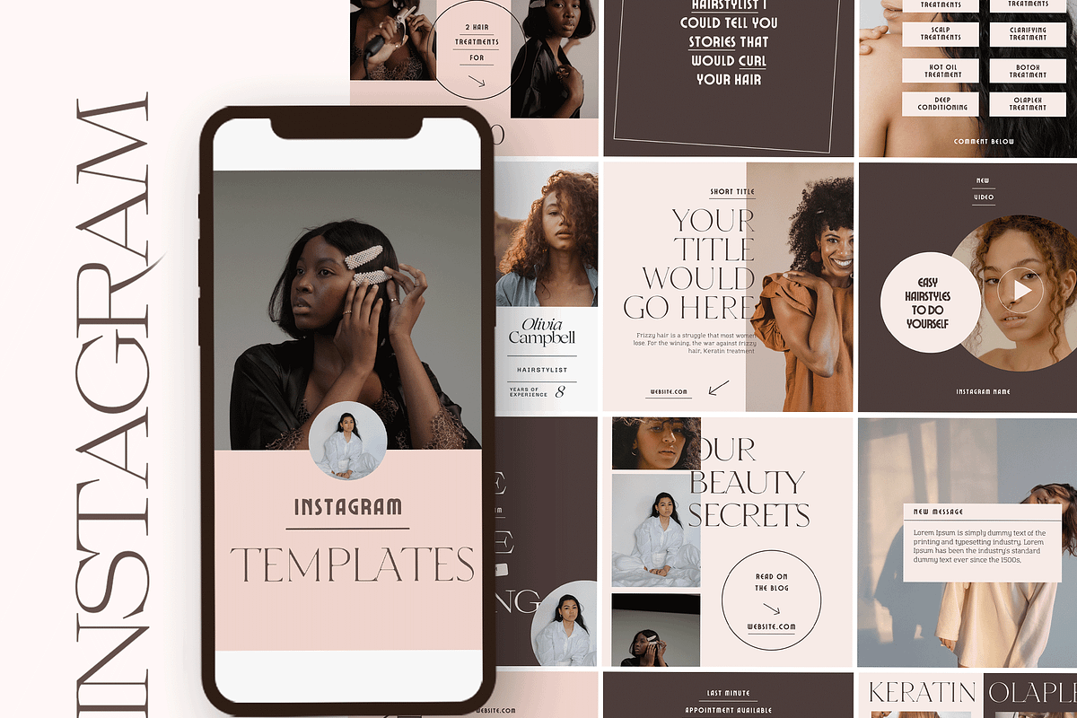 Instagram Salon Template CANVA, a Social Media Template by Kseniia_Design (Photo 1 of 10)