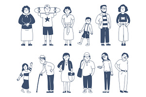 Outline casual characters. Different, a Person Illustration by LadadikArt