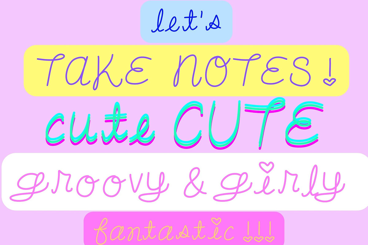 Girly Suburban School Notes, a Handwritten Font by Eryn Rose Design (Photo 6 of 14)