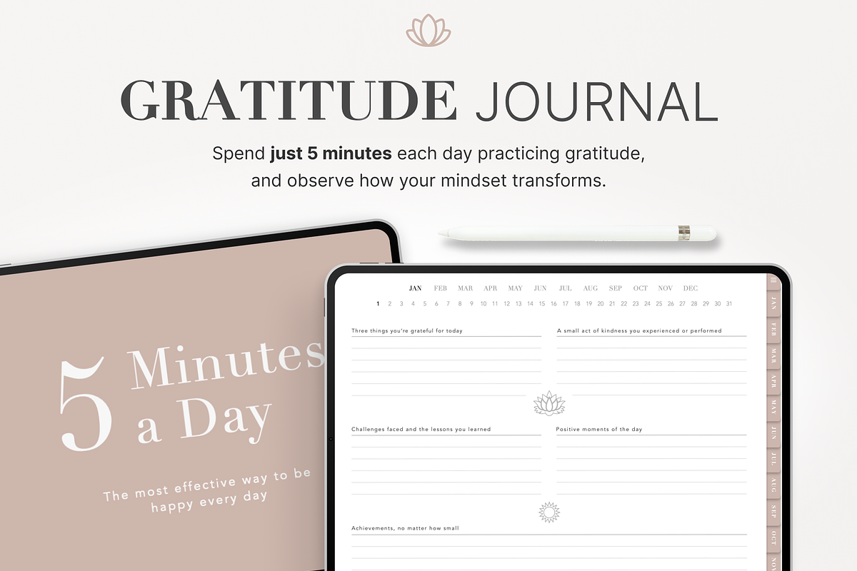 Digital Gratitude Journal, a Design Template by Makii Templates (Photo 1 of 9)