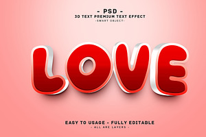 Love 3D Editable Psd Text Effect, a Layer Style Add-On by Md Jahidul99