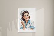 11 Nurse Clipart, a Decorative Illustration by Pati Charm Studio (Thumbnail 8 of 8)
