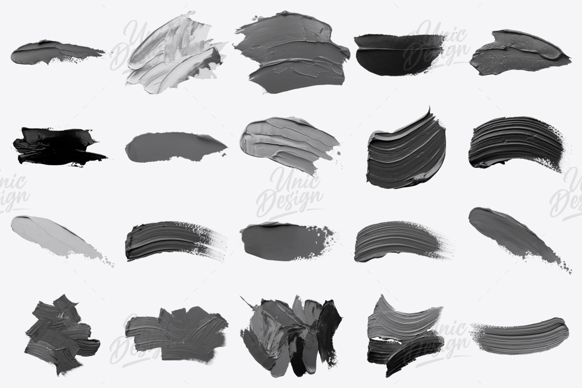 42 Oil Paint Photoshop Brushes, a Brush Add-On by UnicDesign (Photo 3 of 4)