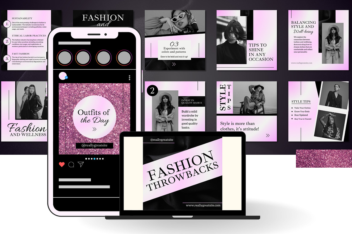 100 Fashion Templates Canva, a Templates & Theme by TemplateCastleStore (Photo 6 of 10)
