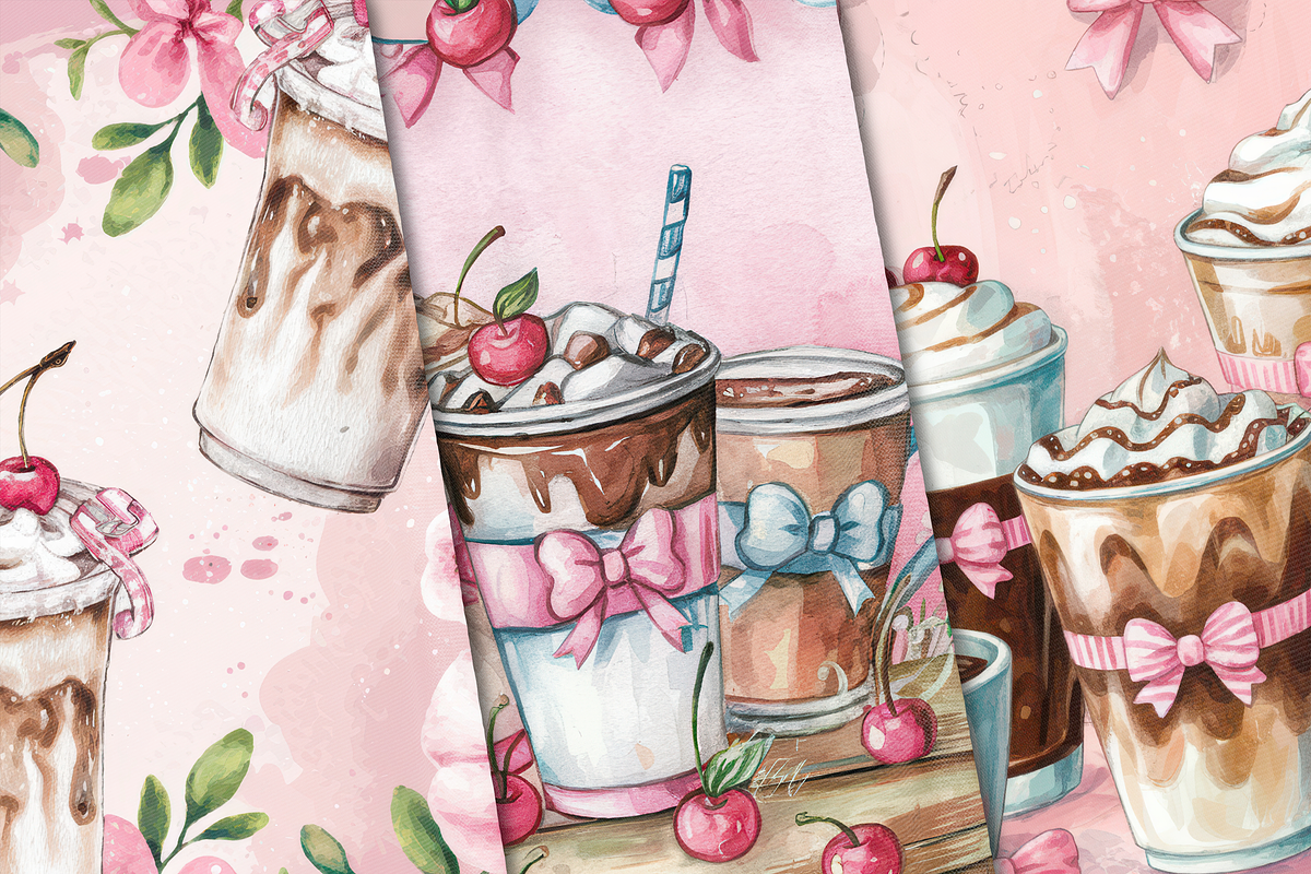 Cute Blossom Latte, a Background Graphic by Curve Design (Photo 3 of 7)