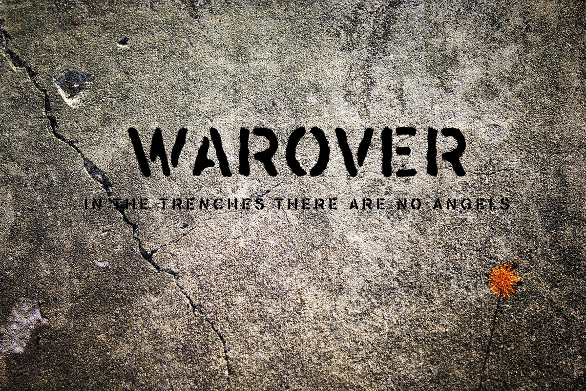 Warover a worn stencil typeface, a Sans Serif Font by deFharo (Photo 7 of 7)
