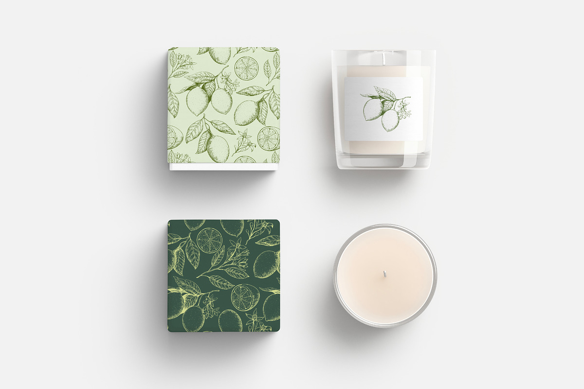 Lemon branches pattern and elements, a Food Illustration by Robusta (Photo 2 of 5)