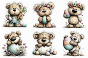 Whimsical Easter Teddy Bear Clipart, an Illustration by Libby Wishes (Thumbnail 8 of 8)