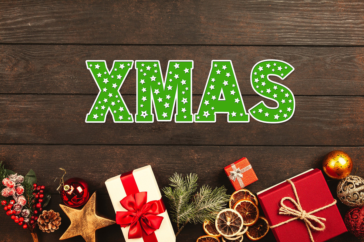 Christmas Stars Font, a Slab Serif Font by vladocar (Photo 8 of 9)