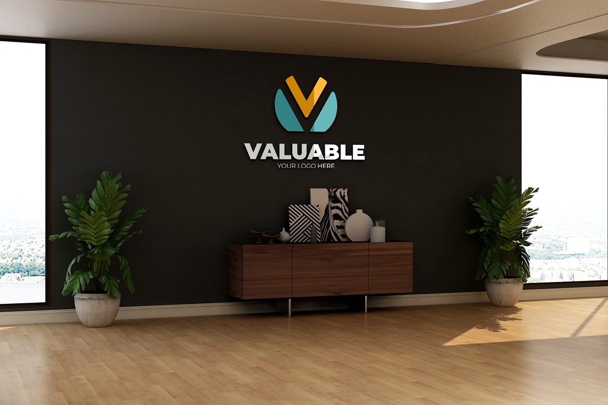 PSD Modern Office Wall Logo Mockup, an Advertising Mockup by Ayy (Photo 7 of 15)
