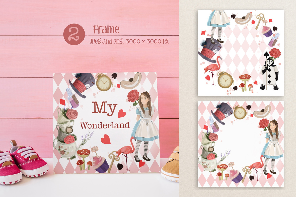 Alice in Wonderland Clipart, a Person Illustration by ArtGiftsStudio (Photo 2 of 5)