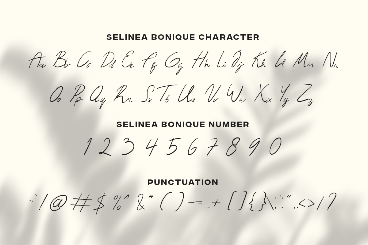 Selinea Bonique - Natural Signature, a Handwritten Font by Pandeka Studio (Photo 9 of 9)