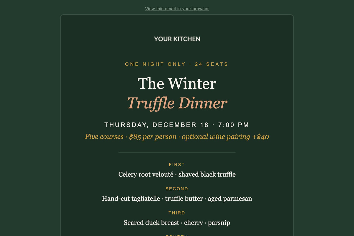 Restaurant Email Template Kit, an Email Template by Art Club (Photo 3 of 5)
