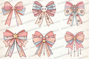 Pastel Kawaii Christmas Bow Clipart, an Illustration by DreamCafeArt (Thumbnail 8 of 8)
