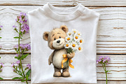 Watercolor Spring Teddy Bear Clipart, an Illustration by OK Design (Thumbnail 5 of 6)