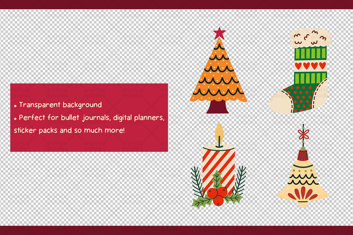 Christmas Ornaments Graphic Set, a Pattern Graphic by Drafts n Doodles (Photo 3 of 6)