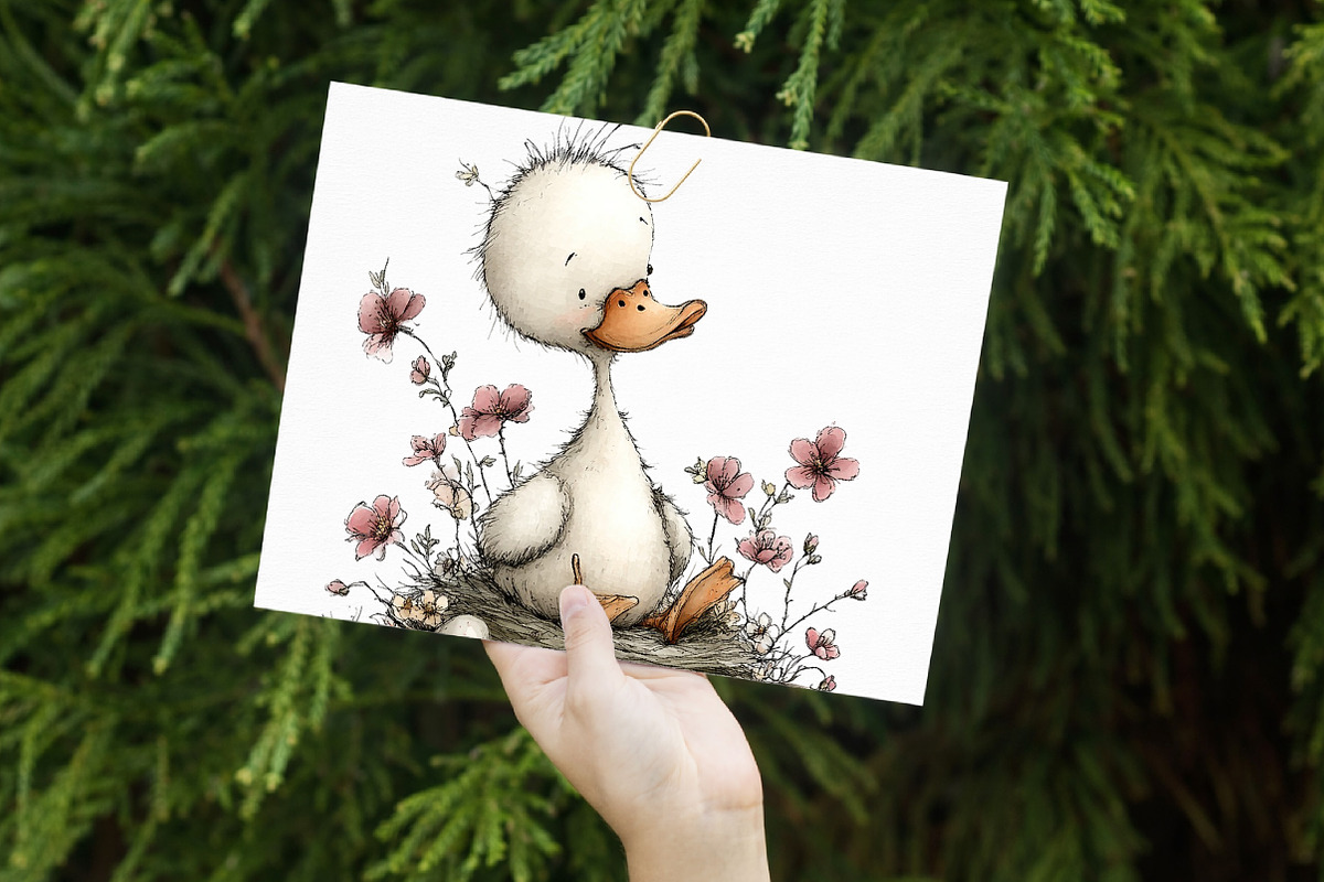 Whimsical Spring Goose Clipart, an Illustration by Libby Wishes (Photo 5 of 7)