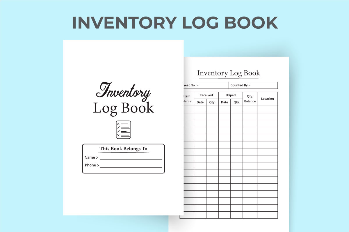 Inventory log book KDP interior vector