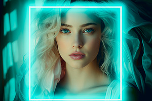 Frame Neon Light Shapes Effect, a Brushes & More by studiogstock