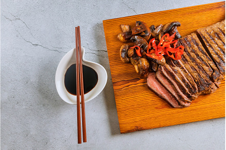 It is a juicy and tender medium rare, a Food & Drink Photo by Ungvar Studio