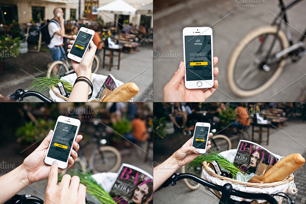 iphone 5s & bike - 8 photo mockups, an iPhone Mockup by show it better (Photo 5 of 5)