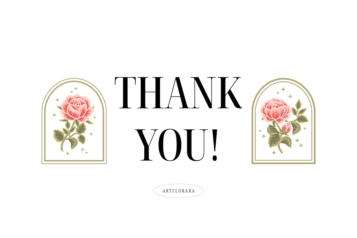 Vintage Peony & Rose Logo Set, an Object Graphic by Artflorara (Photo 9 of 9)