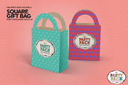 Party Square Gift Bag Pack Mockup, a Cups & Container Mockup by INCDesign (Thumbnail 4 of 7)
