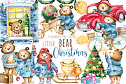 Cute Bear Christmas Clipart Set, an Animal Illustration by SimpleWishesArt (Thumbnail 1 of 7)