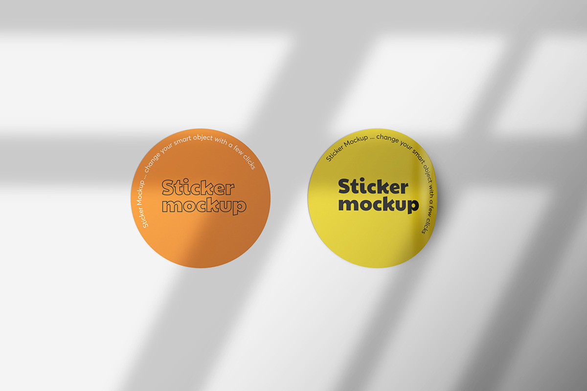 Rounded Sticker Mockup, a Print Template by PrexTheme
